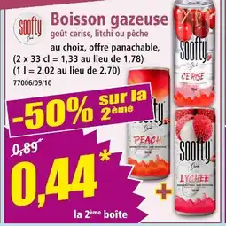 Norma Soofty Boisson gazeuse goût cerise, litchi ou pêche offre