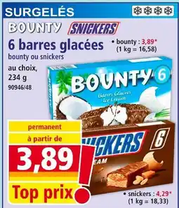 Norma Bounty / Snickers 6 barres glacées offre