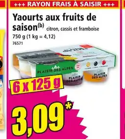 Norma PLAISIR DES ALPES Yaourts aux fruits de saison offre