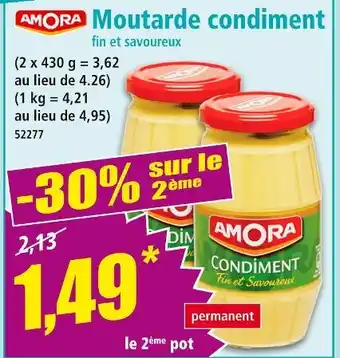 Norma Amora Moutarde condiment fin et savoureux offre