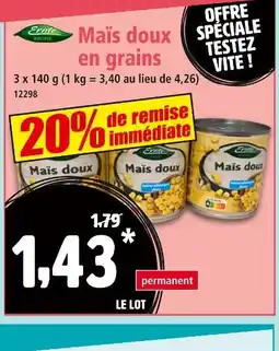 Norma ERNTE KRONE Maïs doux en grains offre