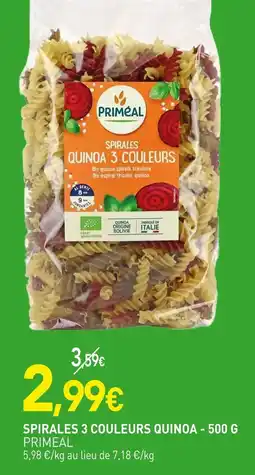 naturéO PRIMEAL Spirales 3 couleurs quinoa - 500 g offre