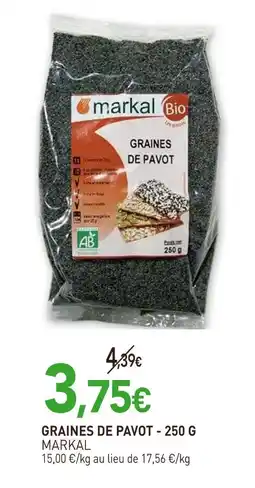 naturéO MARKAL Graines de pavot - 250 g offre