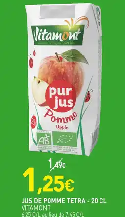 naturéO VITAMONT Jus de pomme tetra - 20 cl offre