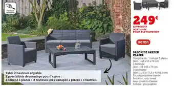 Hyper U KETER Salon de jardin Claire offre