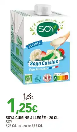naturéO SOY Soya cuisine allégée - 20 cl offre