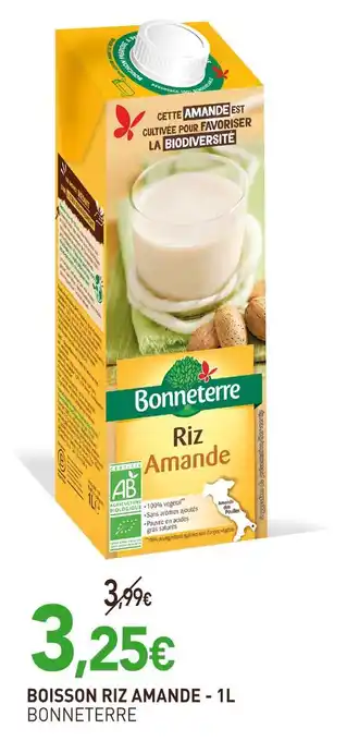 naturéO BONNETERRE Boisson riz amande - 1L offre