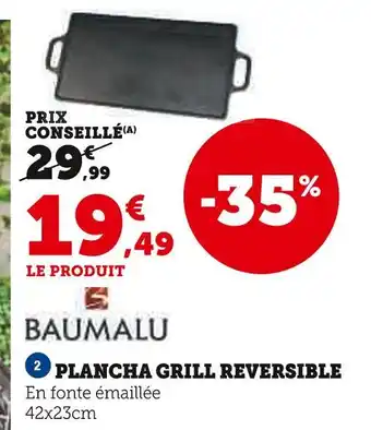 Hyper U BAUMALU Plancha grill reversible offre