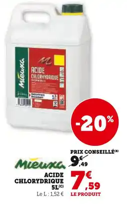Hyper U MIEUXA Acide chlorhydrique 5L offre