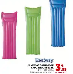 Hyper U BESTWAY Matelas gonflable avec repose tete offre