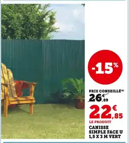 Hyper U U Canisse simple face 1,5 x 3 m vert offre