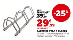 Hyper U Ratelier vélo 3 places offre