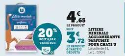 Super U Litiere minerale agglomerante parfumee pour chats u offre