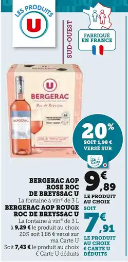 Super U MARQUEU Bergerac AOP Rose Roc de Breyssac offre