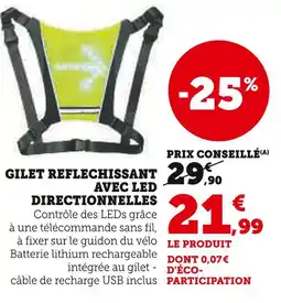 Hyper U Gilet réfléchissant avec LED directionnelles offre