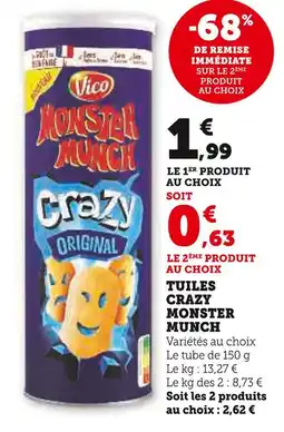 Super U Tuiles crazy monster munch offre