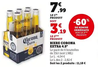 Super U Biere corona extra 4.5° offre
