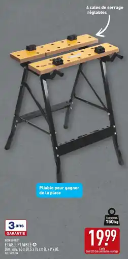 ALDI Workzone Établi pliable offre