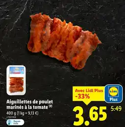 Lidl Aiguillettes de poulet marinés à la tomate offre