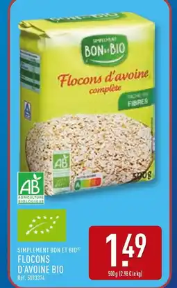 ALDI SIMPLEMENT BON ET BIO Flocons d'avoine complète offre