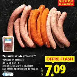 Lidl 24 saucisses de volaille offre
