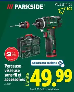 Lidl PARKSIDE Perceuse-visseuse sans fil et accessoires offre