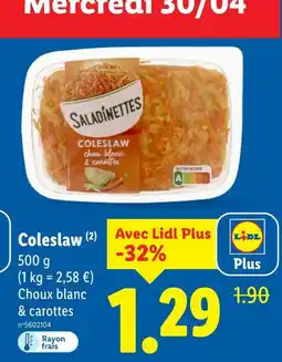 Lidl SALADINETTES Coleslaw offre