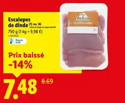 Lidl L'ÉTAL DE VOLAILLER Escalopes de dinde offre