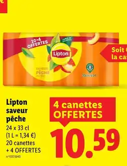Lidl LIPTON Lipton saveur pêche offre