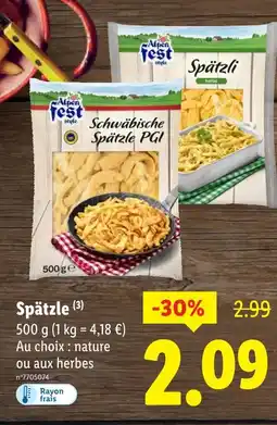 Lidl ALPEN FEST Spätzle offre