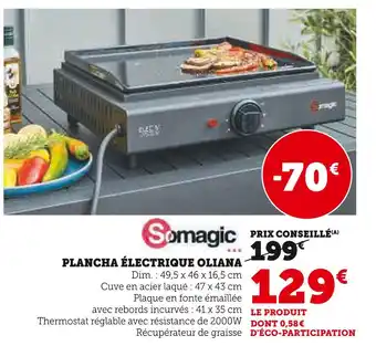 Super U Somagic Plancha électrique Oliana offre