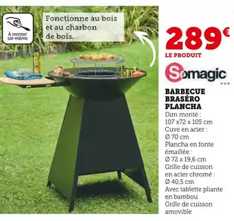 Super U Somagic Barbecue Braséro Plancha offre