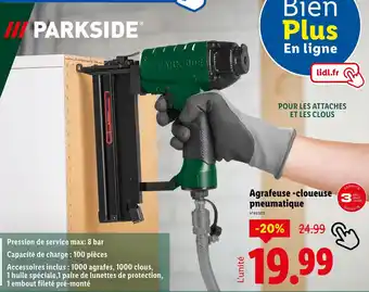 Lidl PARKSIDE Agrafeuse-cloueuse pneumatique offre