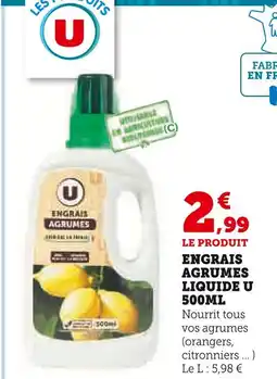 Super U U Engrais agrumes liquide 500ml offre