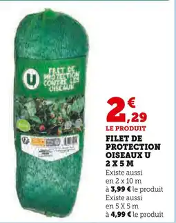 Super U U Filet de Protection Oiseaux offre