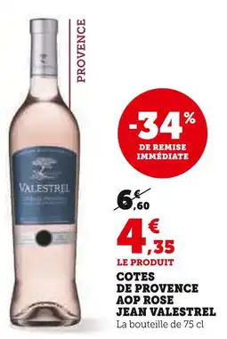 U Express Valestrel Cotes de Provence AOP Rose Jean Valestrel offre
