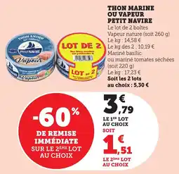 Bi1 Thon marine ou vapeur petit navire offre