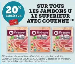Bi1 Sur tous les jambons u le superieur avec couenne offre