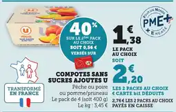 Bi1 Compotes sans sucres ajoutes u offre