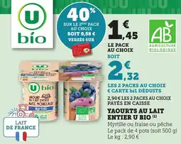 Bi1 Yaourts au lait entier u bio offre