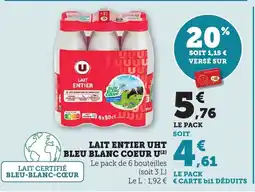 Bi1 Lait certifié bleu blanc cœur offre