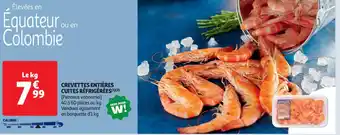 Auchan Supermarché Crevettes entières cuites réfrigérées offre