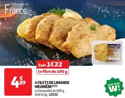 Auchan Supermarché 4 filets de limande meunière offre
