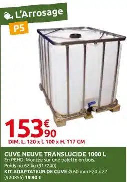 Rural Master Cuve neuve translucide offre