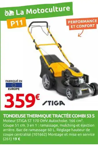 Rural Master STIGA Tondeuse thermique tractée combi 53 s offre