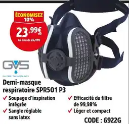 Screwfix GVS Demi-masque respiratoire SPR501 P3 offre