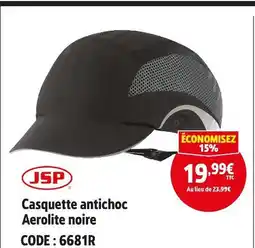 Screwfix JSP Casquette antichoc Aerolite noire offre