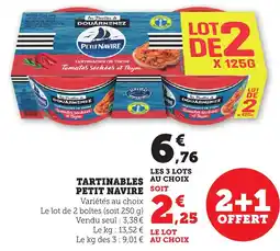 Bi1 Tartinables petit navire offre