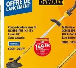 Screwfix DEWALT Coupe-bordure sans fil Li-Ion XR Sans batterie offre