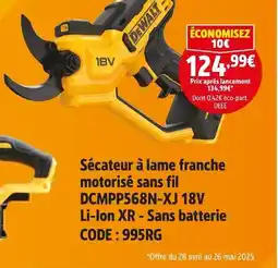 Screwfix DEWALT Séateur à lame franche motorisé sans fil Li-Ion XR - Sans batterie offre